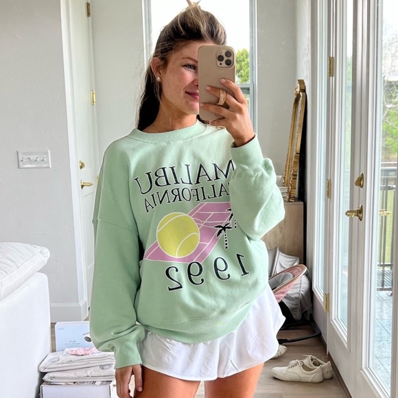Abercrombie & Fitch Mint Malibu California 1992 Crewneck Pullover Sweatshirt - Picture 1 of 8